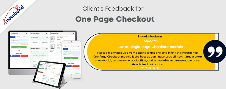 Knowband-One Page Checkout Testimonal