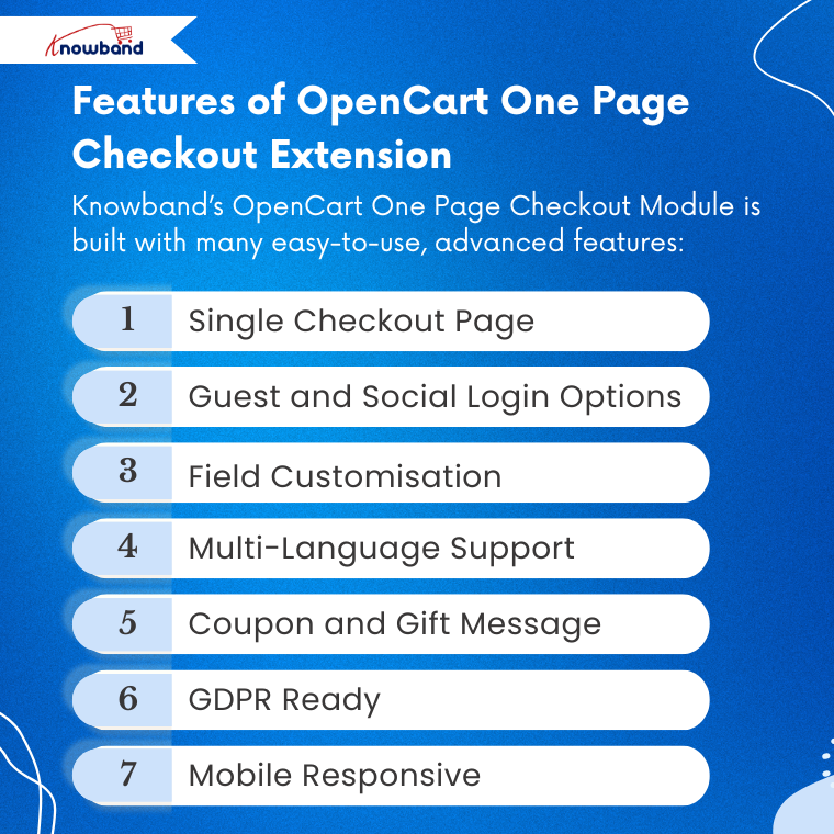 Features of OpenCart One Page Checkout Extension