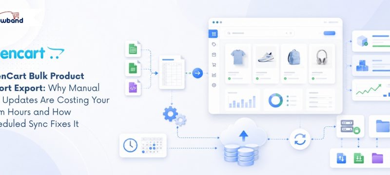 OpenCart Bulk Product Import Export helping merchants automate product imports, exports, and scheduled catalog synchronization.