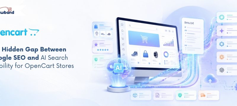 OpenCart llms.txt generator extension improving AI search visibility and product discovery for eCommerce stores.